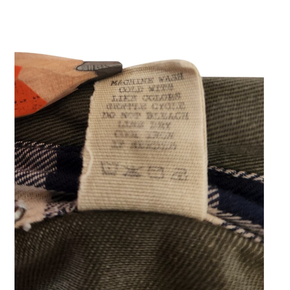 BKE Sheer Lattice Back Snap Front Top Medium Tattered Boho Cowgirl Green Western - Picture 14 of 14